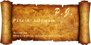 Pitrik Julianna névjegykártya